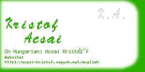 kristof acsai business card